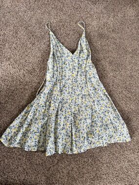 Floral Yellow & Navy Summer Sundress